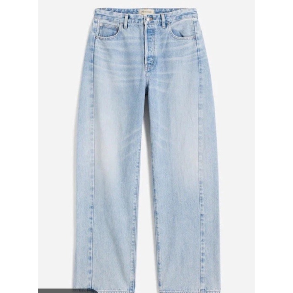 Madewell Curvy Pieced Barrel-Leg Jean Blue 29 Denim Modern Horseshoe Light Wash
